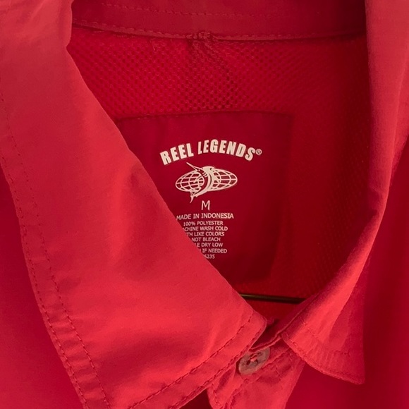 REEL LEGENDS FISHING SHIRT MEDIUM RED - Picture 2 of 7